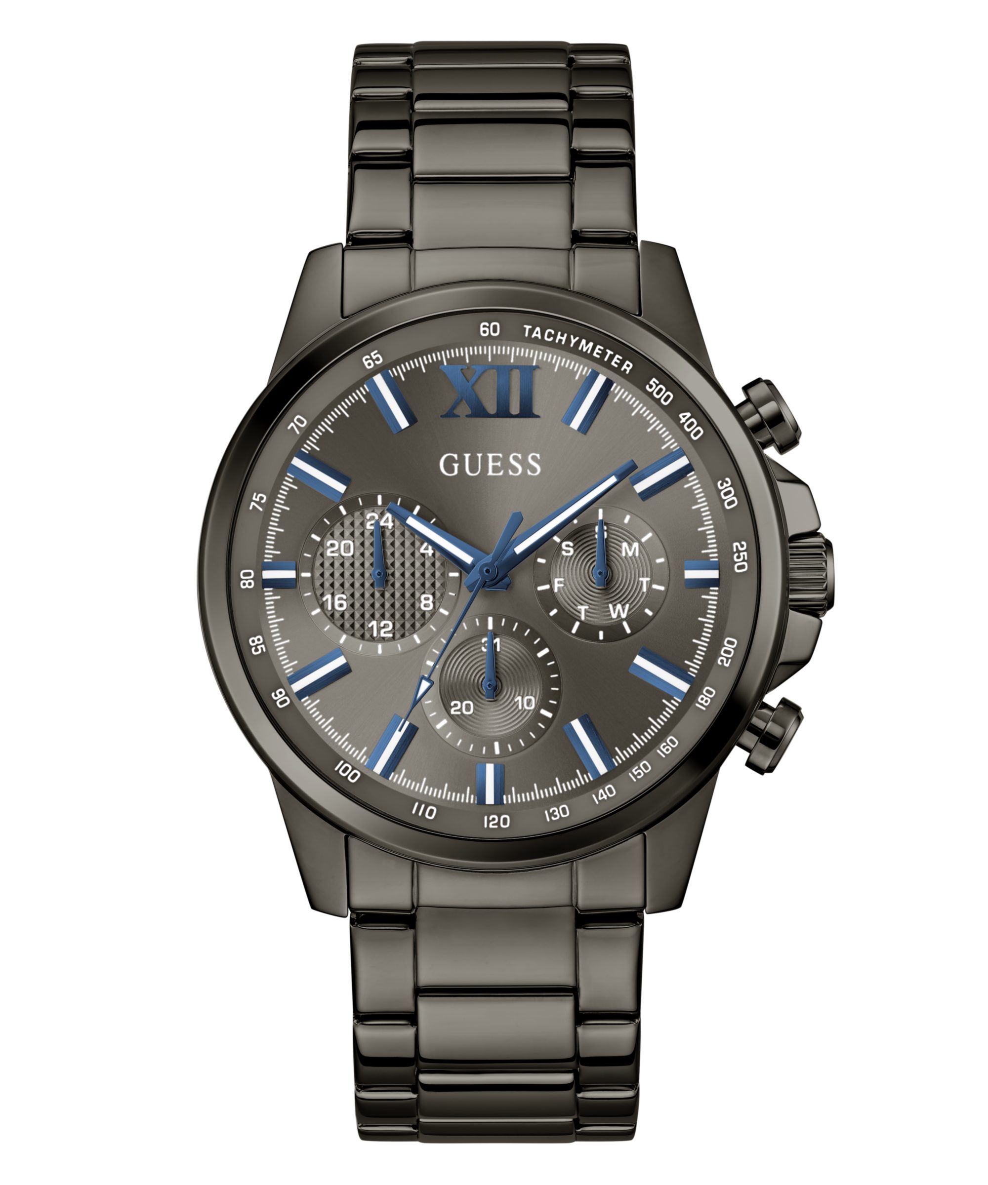 Guess Multifunktionsuhr WALKER GW0900G7, Quarzuhr, Armbanduhr, Herrenuhr, Edelstahlarmband, analog, Tag