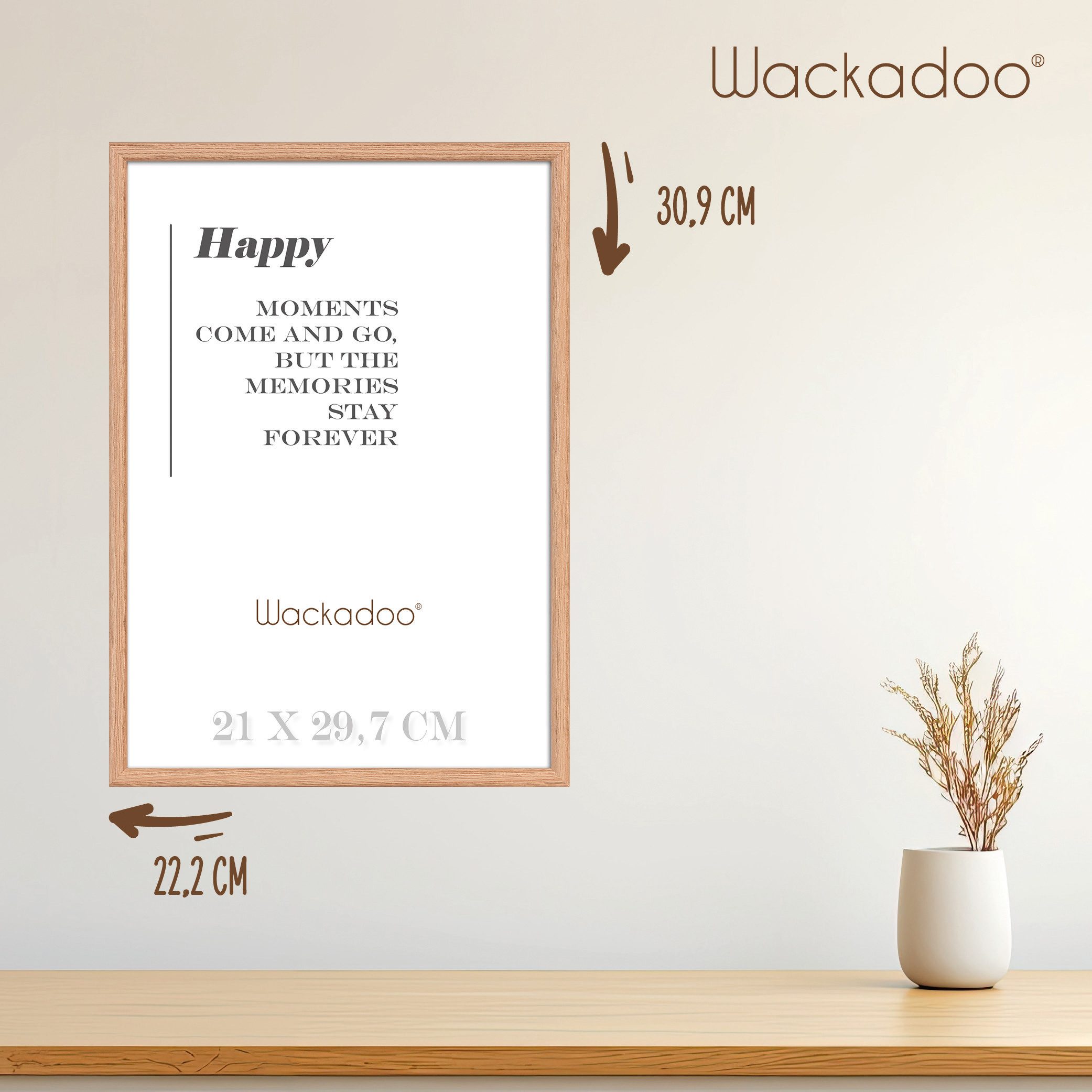 Wackadoo Living Bilderrahmen-Set HAPPY mit Glasscheibe günstig online kaufen