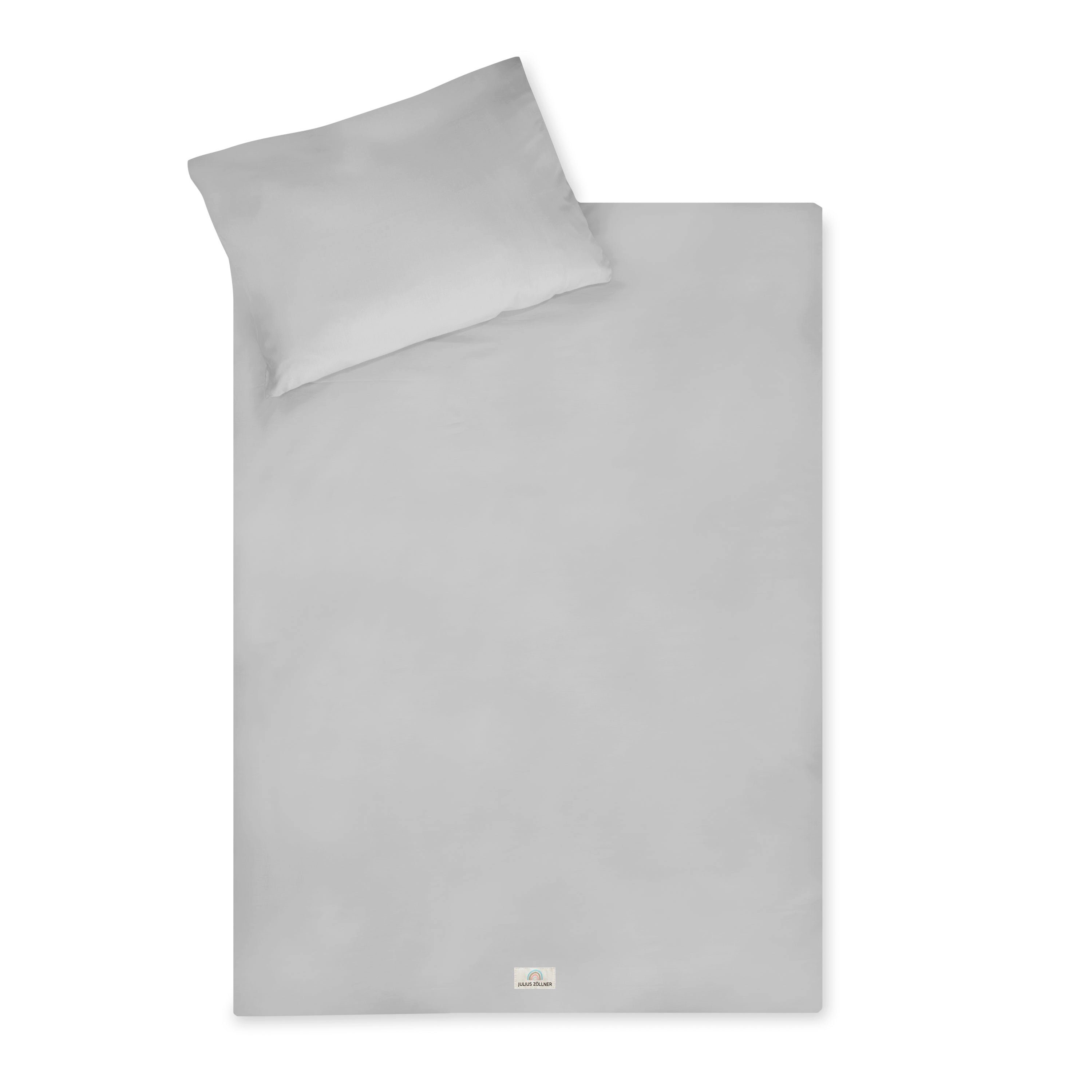 Babybettwäsche uni light grey Bettwäsche 100x135+40x60