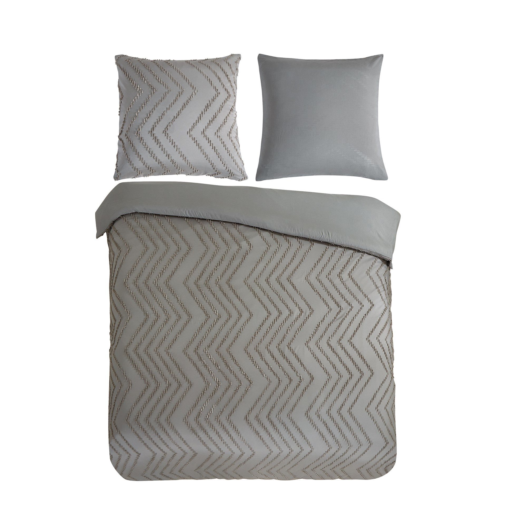 PURE luxury collection Bettwäsche "Zigzag" 2 Stk. tlg. Mikrofaser, 135x200, günstig online kaufen