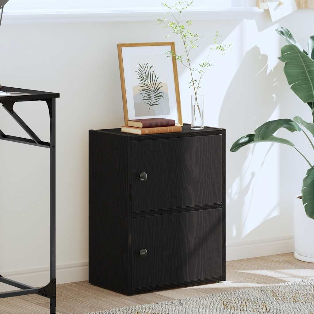 vidaXL Bücherregal Bücherregal Schwarz Eichen-Optik 40x24x52 cm Holzwerksto günstig online kaufen