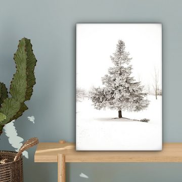 OneMillionCanvasses® Leinwandbild Winter - Baum - Schnee - Natur - Jahreszeiten, (1 St), Leinwandbild fertig bespannt inkl. Zackenaufhänger, Gemälde, 20x30 cm