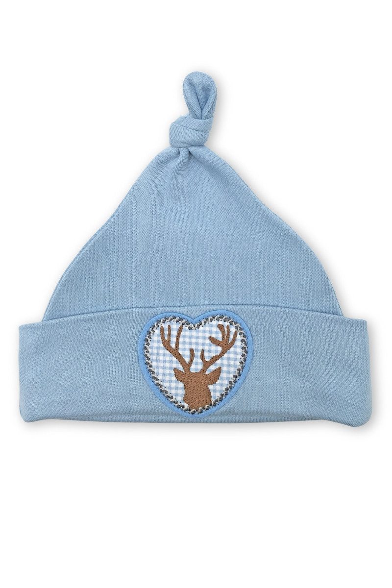 P.Eisenherz Trachtenkleid Babymütze - HIRSCH - hellblau, rosa, salbei
