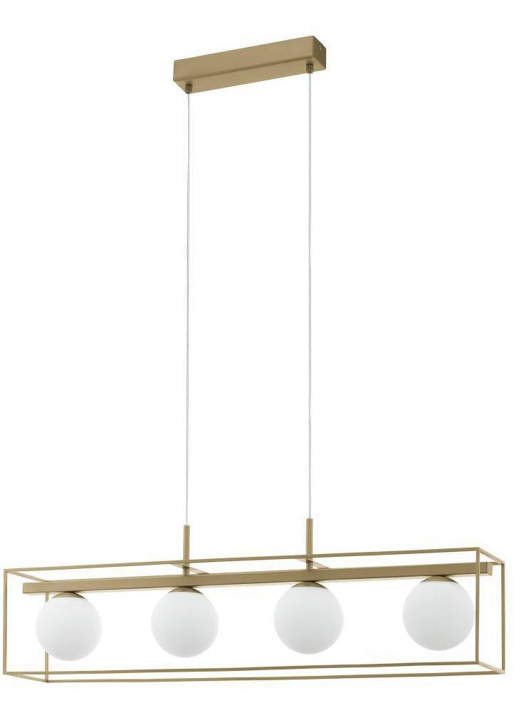 EGLO Hängeleuchte VALLASPRA Pendellampe, Stahl, Glas, E14, IP20, Esszimmerlampe, Lampe, ohne Leuchtmittel, Hängelampe 4-flammig - für Esszimmer, Küche oder Wohnzimmer