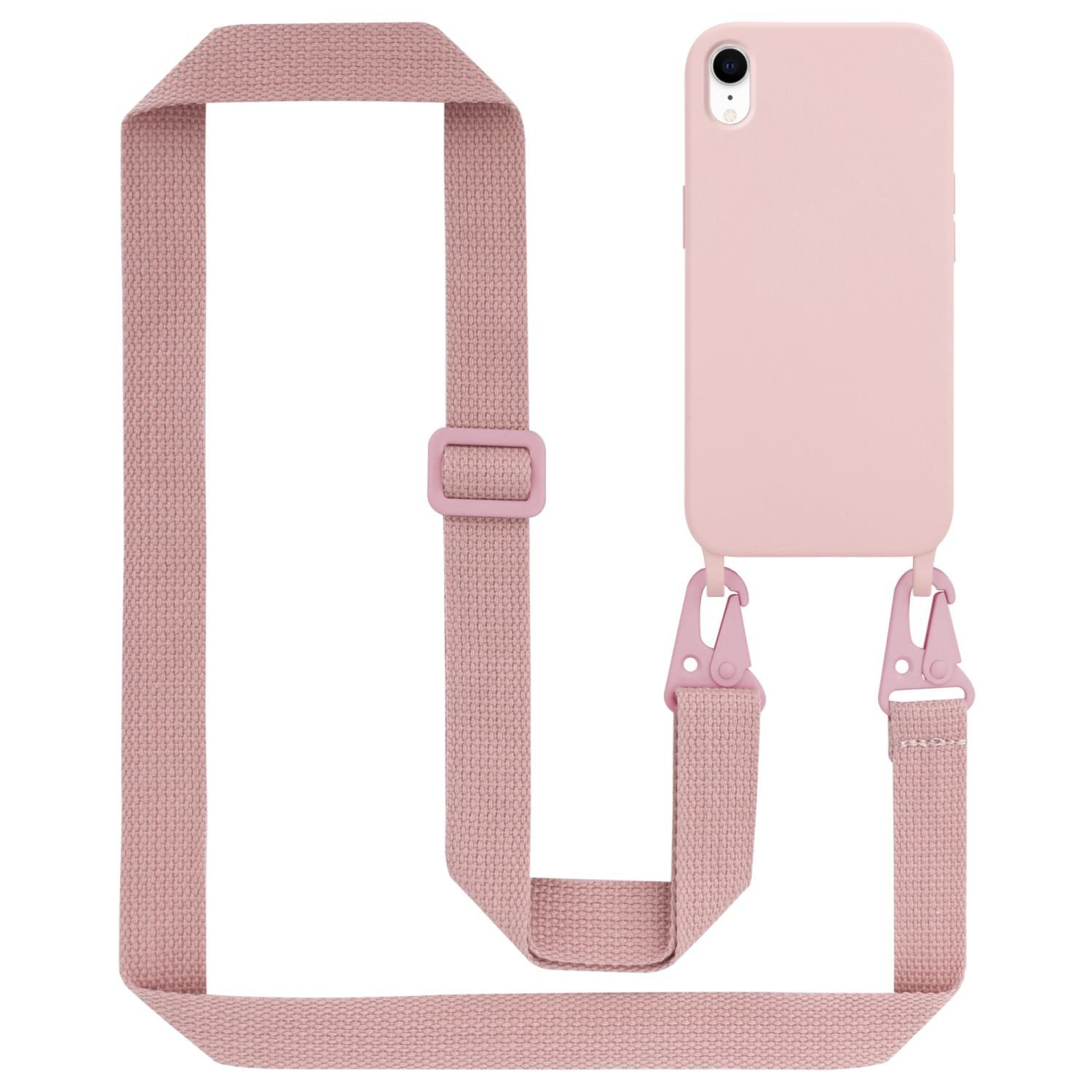 Cadorabo Handyhülle für iPhone XR Kette Apple iPhone XR, TPU Silikon Handy Schutzhülle - Hülle - Liquid Style - mit Handykette