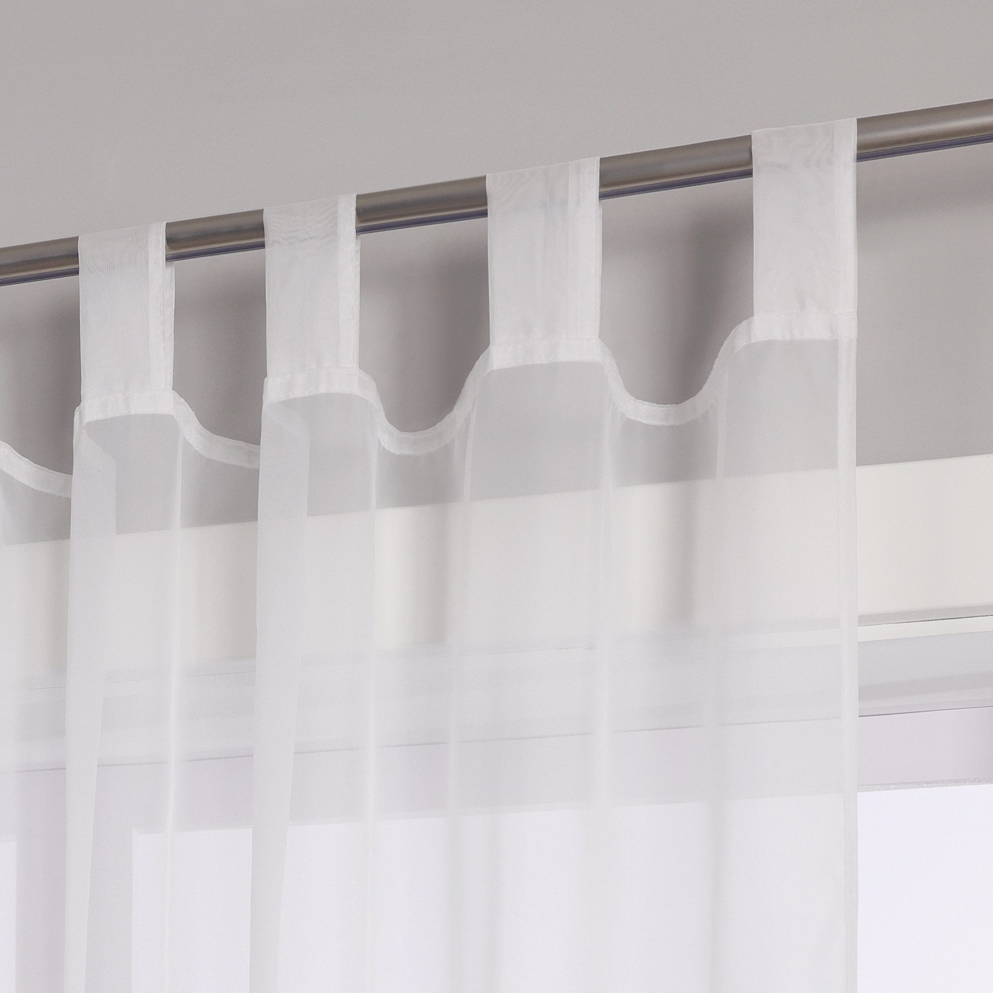 Joyswahl Gardine Maja (1 St), Schlaufen, transparent, mit Satinband, Schals Fenster