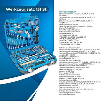 Högert Werkzeugbox Allround Werkzeugkoffer- Set 131-teilig HT1R439