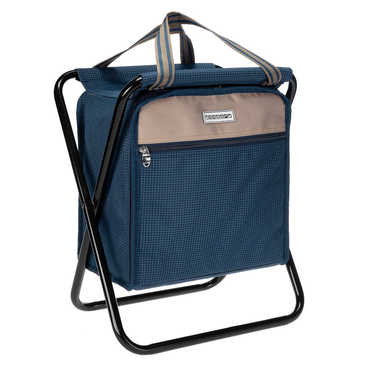 Picknickkorb Campinghocker mit Picknick Kühltasche und Tragegurt