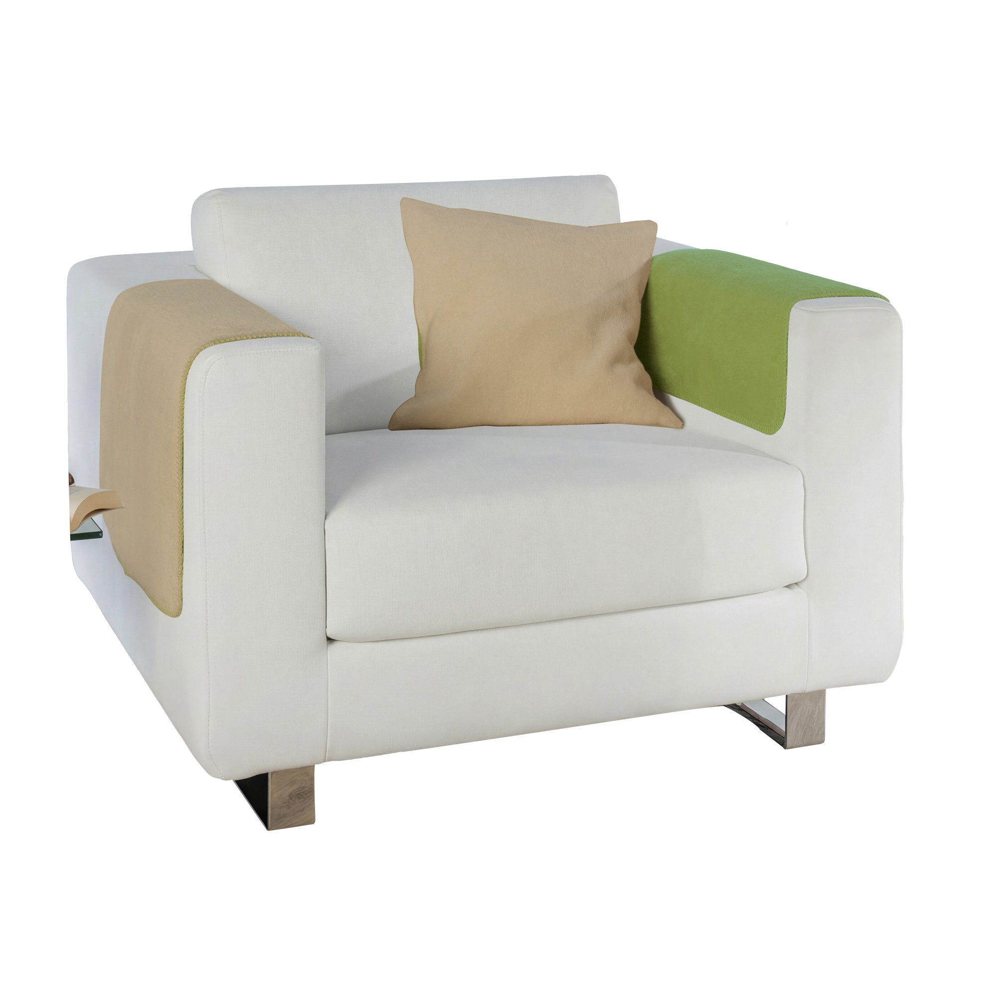 Erwin Müller Sesselschoner Armlehnenschoner "Matera" 2er-Pack, Baumwollmischung Uni