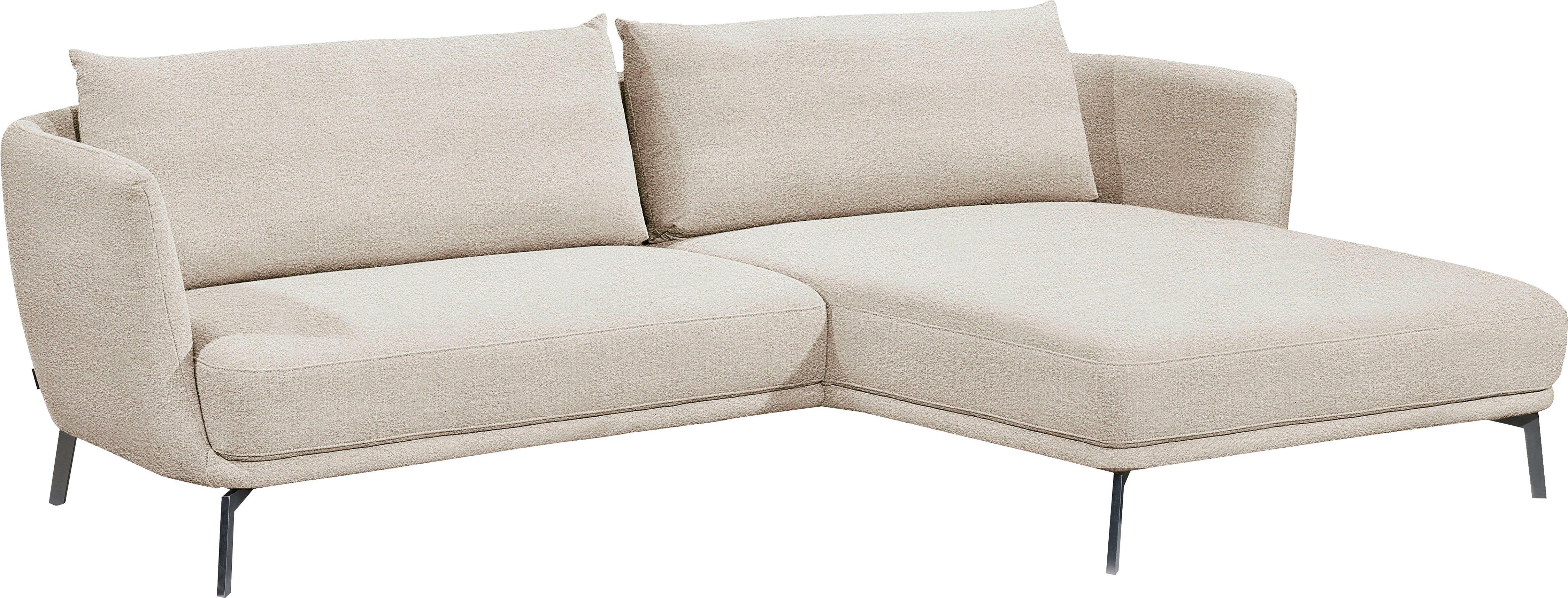 SCHÖNER WOHNEN-Kollektion Ecksofa Pearl, zeitlos und elegant, 5 Jahre Hersteller-Garantie, bequem, L-Form, Maße (B/H/T): 270/71/160 cm, Füße Metall