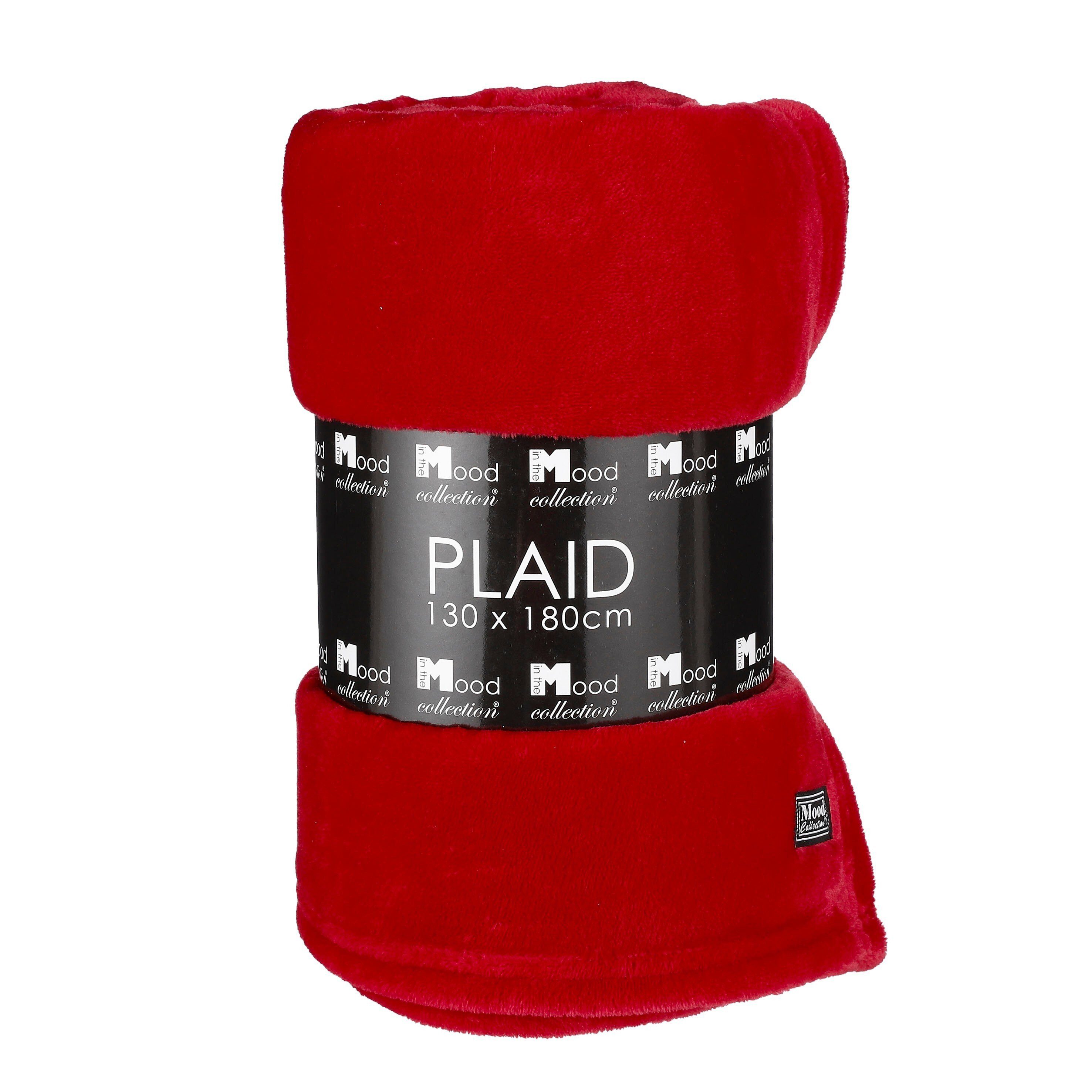 Plaid Mica Decorations Famke Fleecedecke rot - l180xb130cm, Mica Decorations
