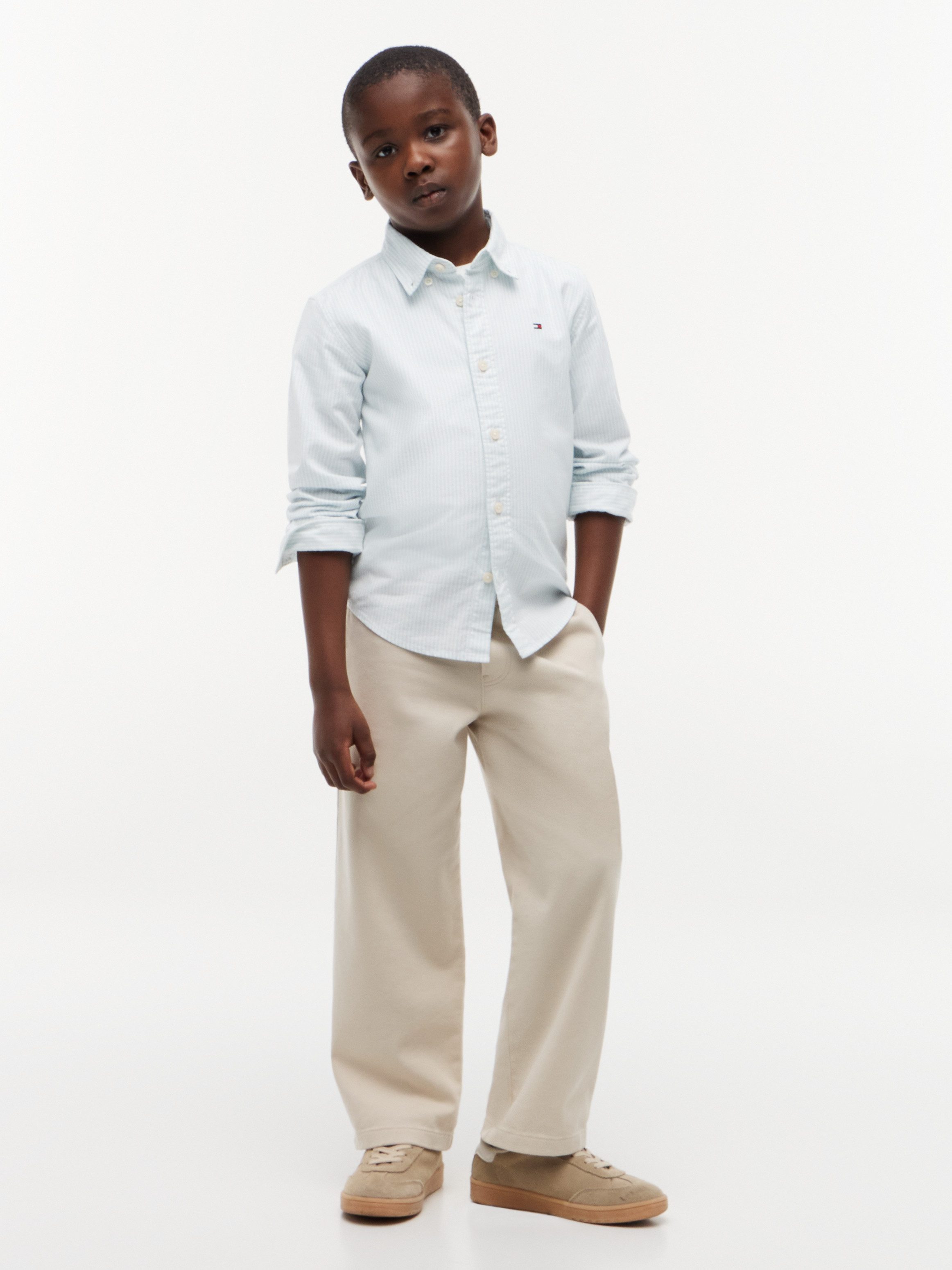 Tommy Hilfiger Langarmhemd Kinder bis 16 Jahre mit Button-Down-Kragen – Bild 4 von 5