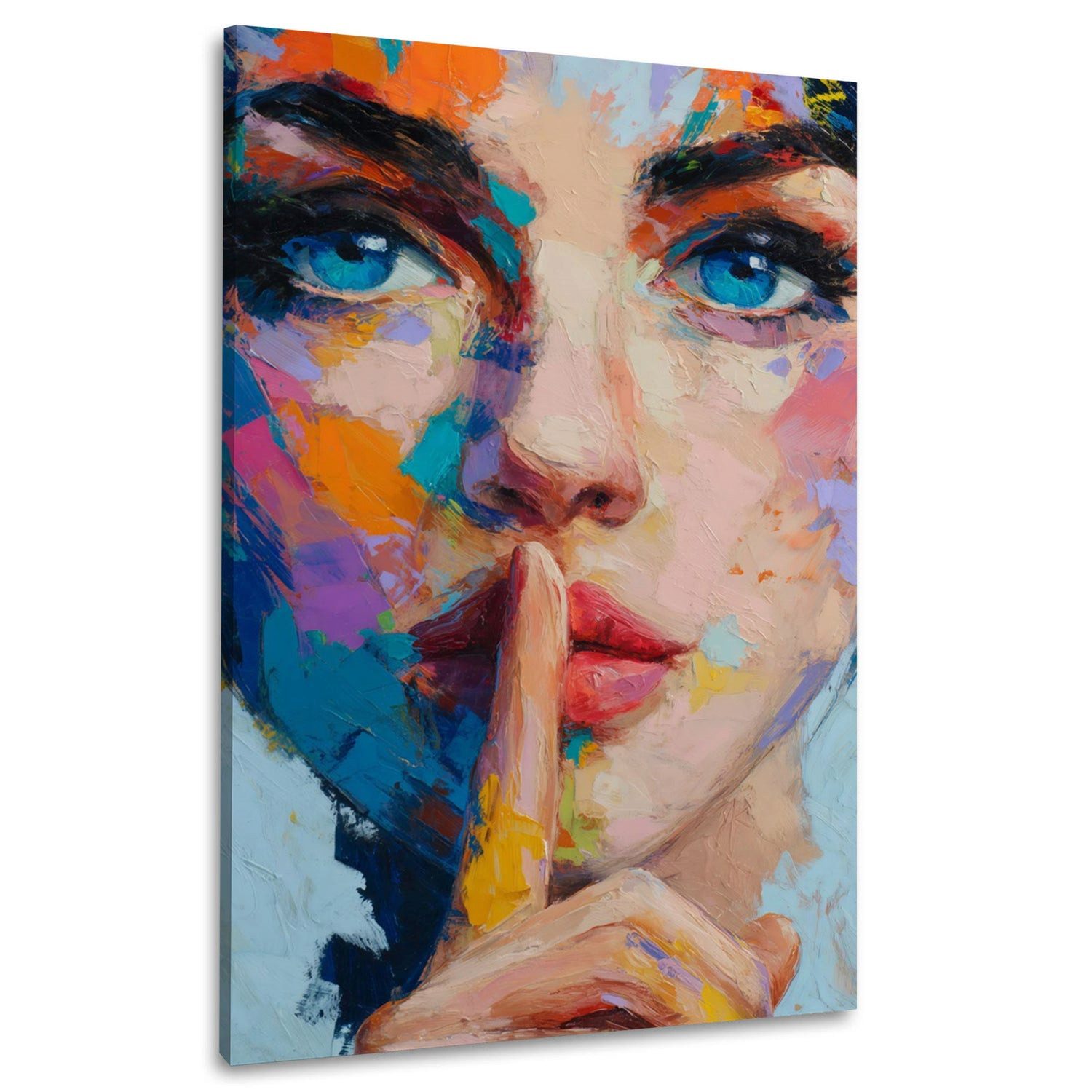 Artedinoi Leinwandbild Pop Art Frauen Porträt buntes Gesicht Wandbild Leinwandbild Kunstdruck, Frauenporträt, buntes Gesicht