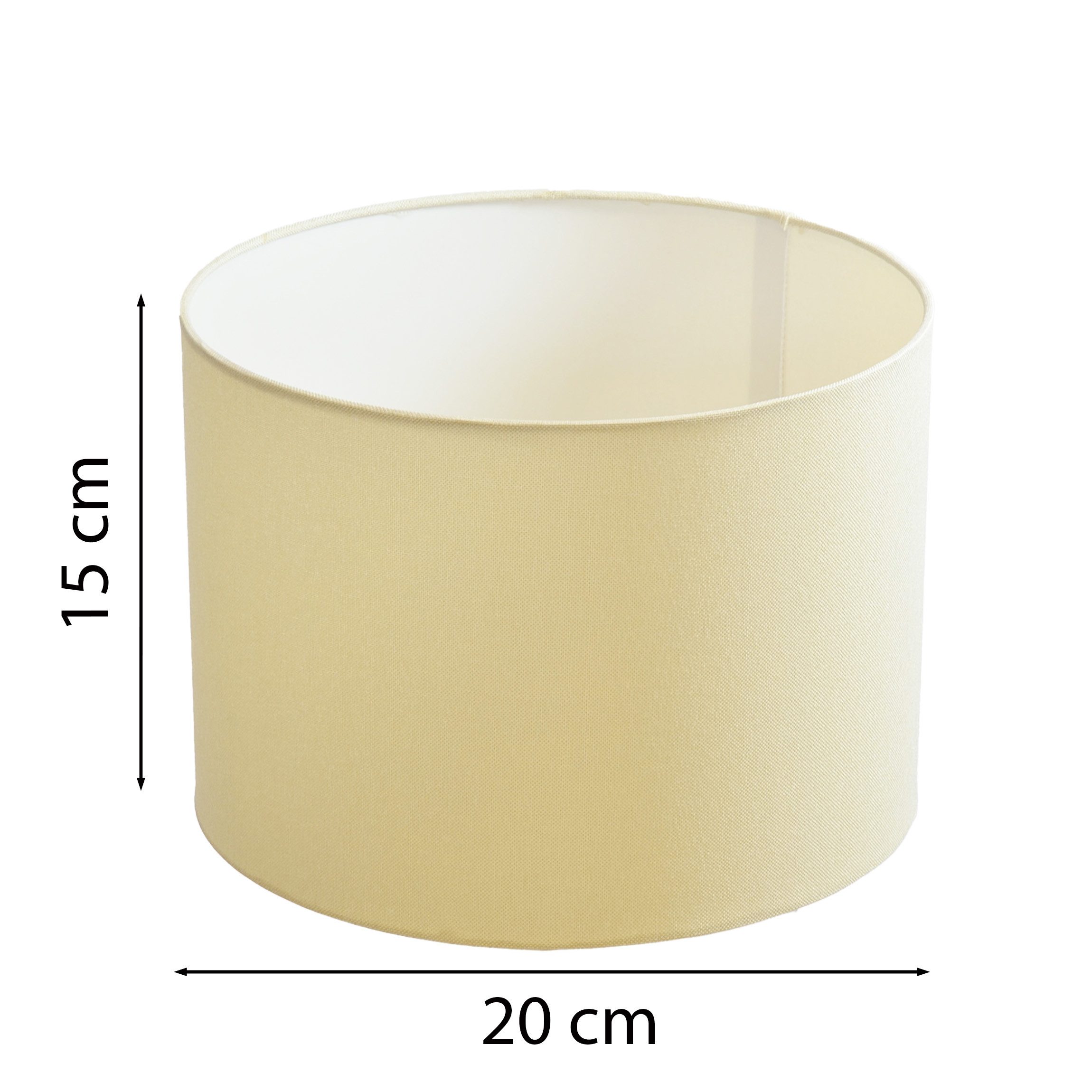 B&S Lampenschirm Lampenschirm Ø 20 x 15 cm creme Zylinderförmig günstig online kaufen