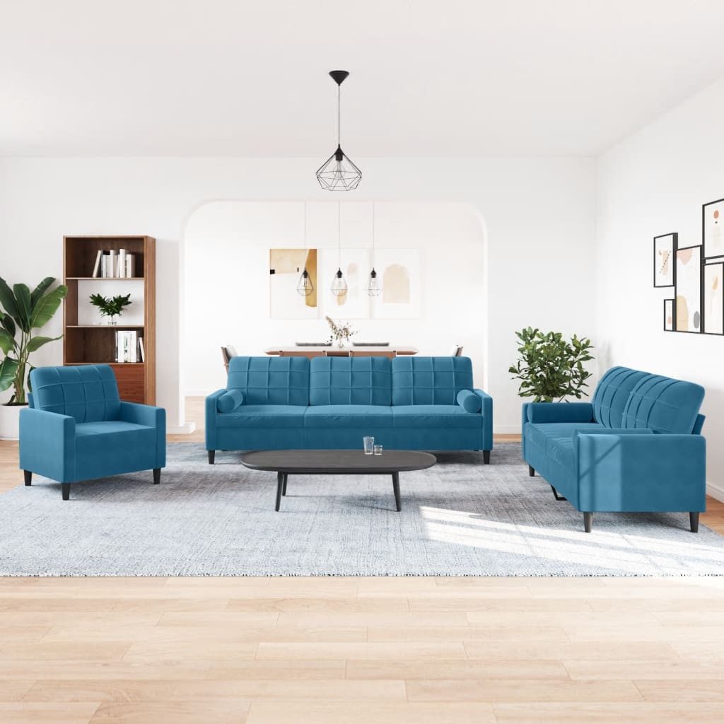 vidaXL Sofa 3-tlg. Sofagarnitur mit Kissen günstig online kaufen