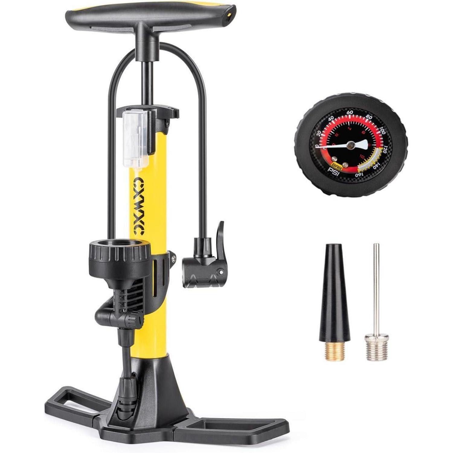 LuxusKollektion Fahrradpumpe Standpumpe Fahrrad Manometer 11 Bar Gelb