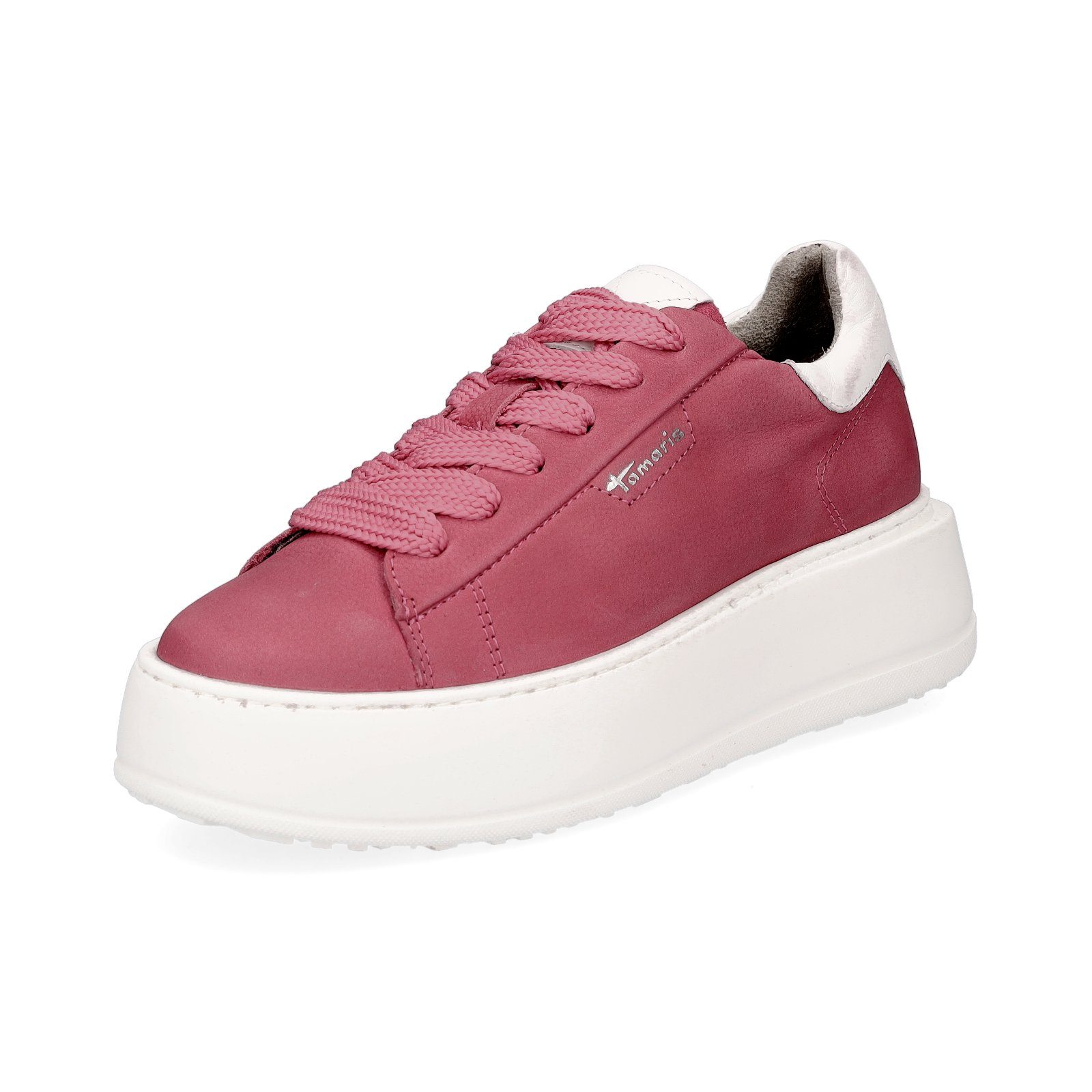 Tamaris Damen Leder Plateau Sneaker pink Sneaker