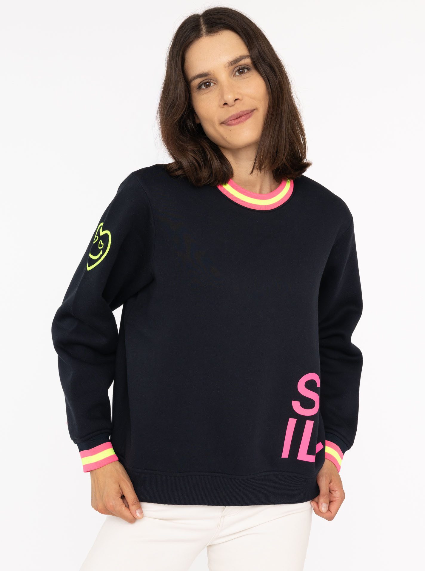 Zwillingsherz Sweatshirt "Alissa" mit SMILE PRINT, günstig online kaufen