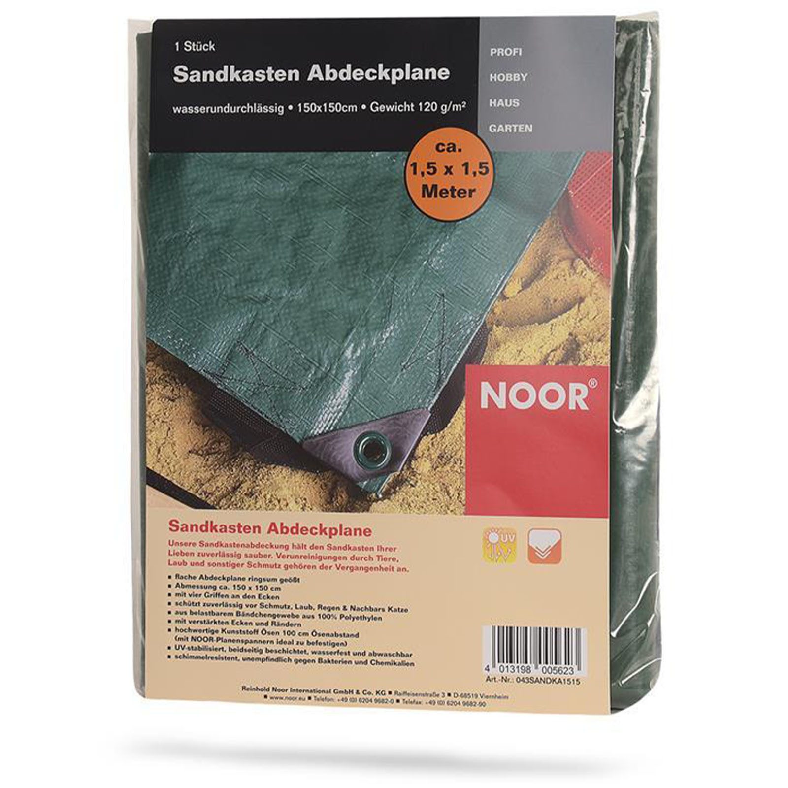 NOOR Sandkasten-Abdeckplane Abdeckung 1,5x1,5 m - Sandkastenplane mit verst günstig online kaufen