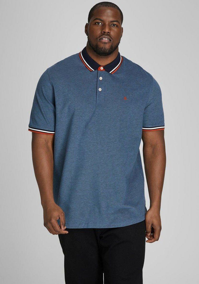 Jack & Jones PlusSize Poloshirt JJEPAULOS POLO SS NOOS PLS denim blue