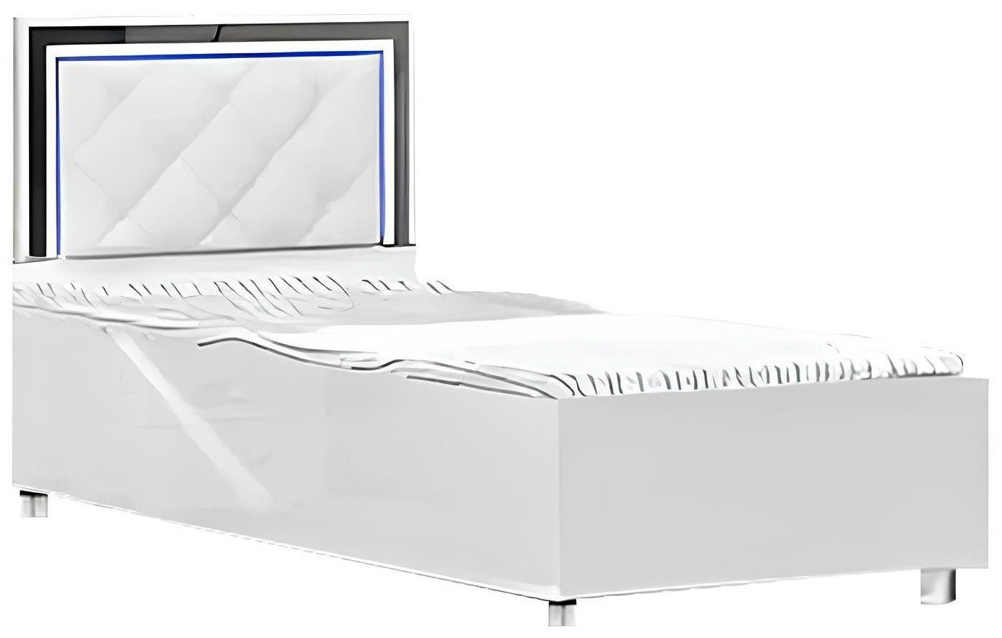 Xlmoebel Einzelbett Jugendbett mit LED-Beleuchtung und modernem Design für Kinder (Einzelbett, Bett), Hergestellt in Europa
