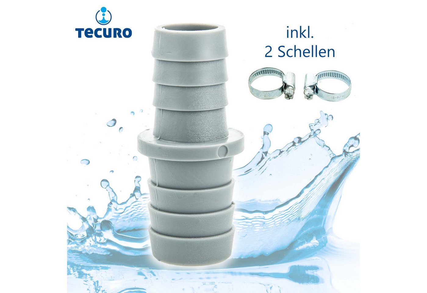 Thumbnail - tecuro Schlauch Verbindungsstück für Wasch-, Spülmaschinenablaufschläuche Ø 19-24 mm