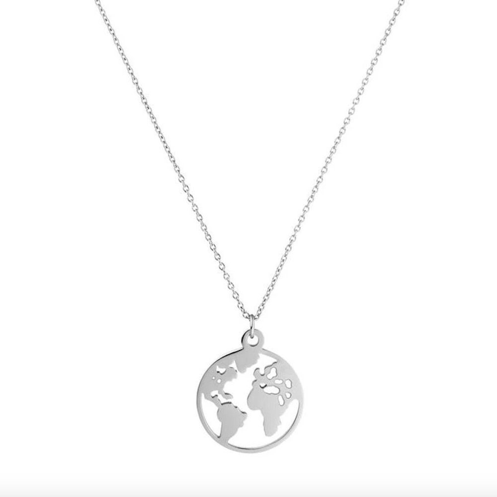 Kim Johanson Kette mit Anhänger Weltkarte, aus Edelstahl günstig online kaufen