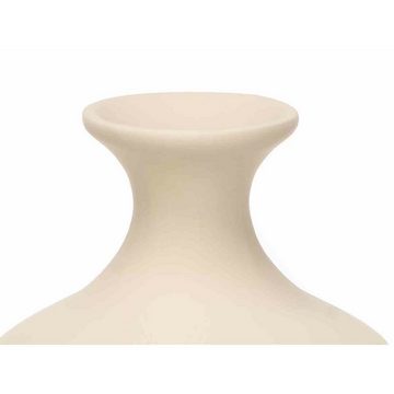 Gift Decor Dekovase Vase Beige aus Keramik 19 x 31 x 19 cm 4 Stück Streifen
