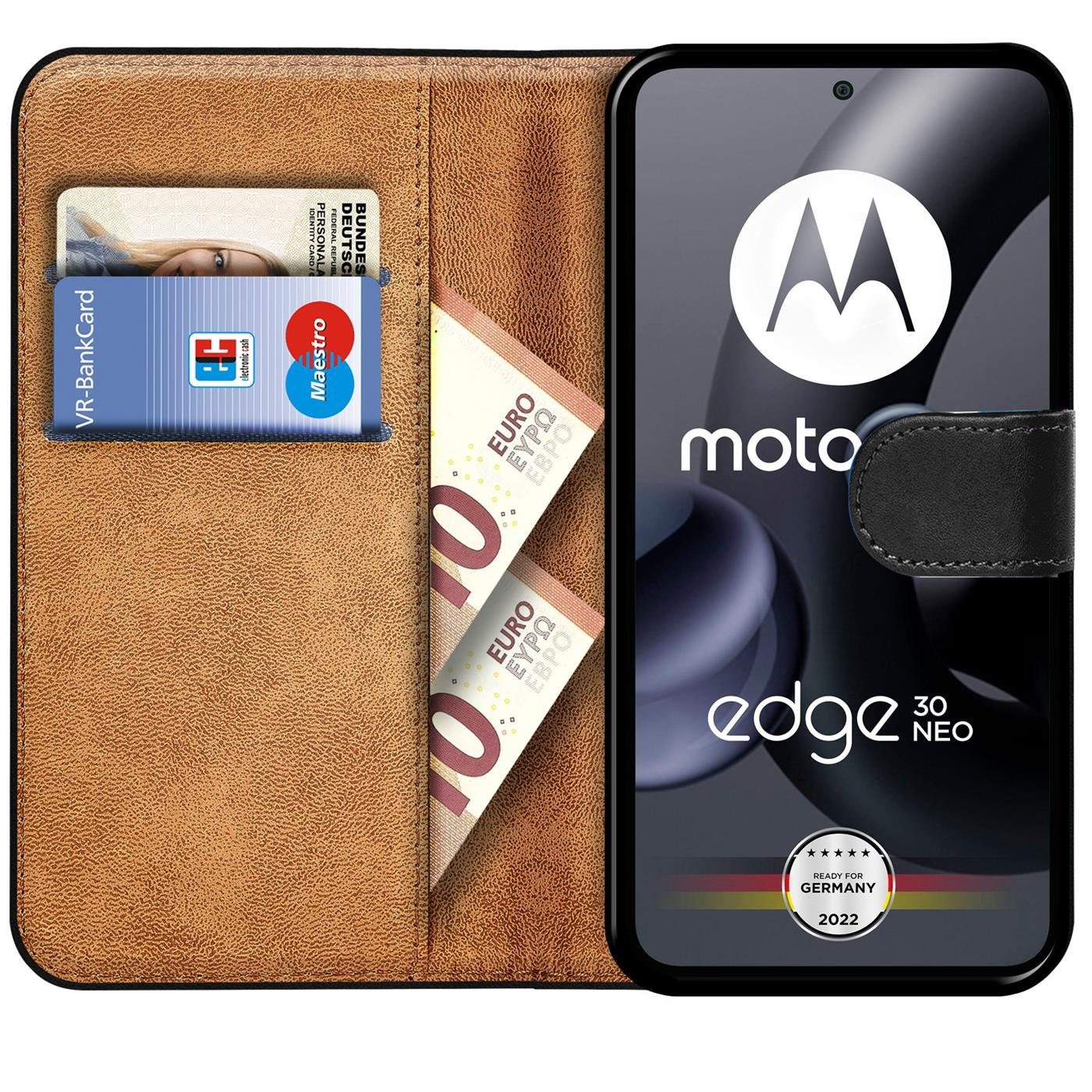 CoolGadget Handyhülle Book Case Handy Tasche für Motorola Edge 30 Neo 6,3 Zoll, Hülle Klapphülle Flip Cover für Motorola Edge 30 Neo Schutzhülle
