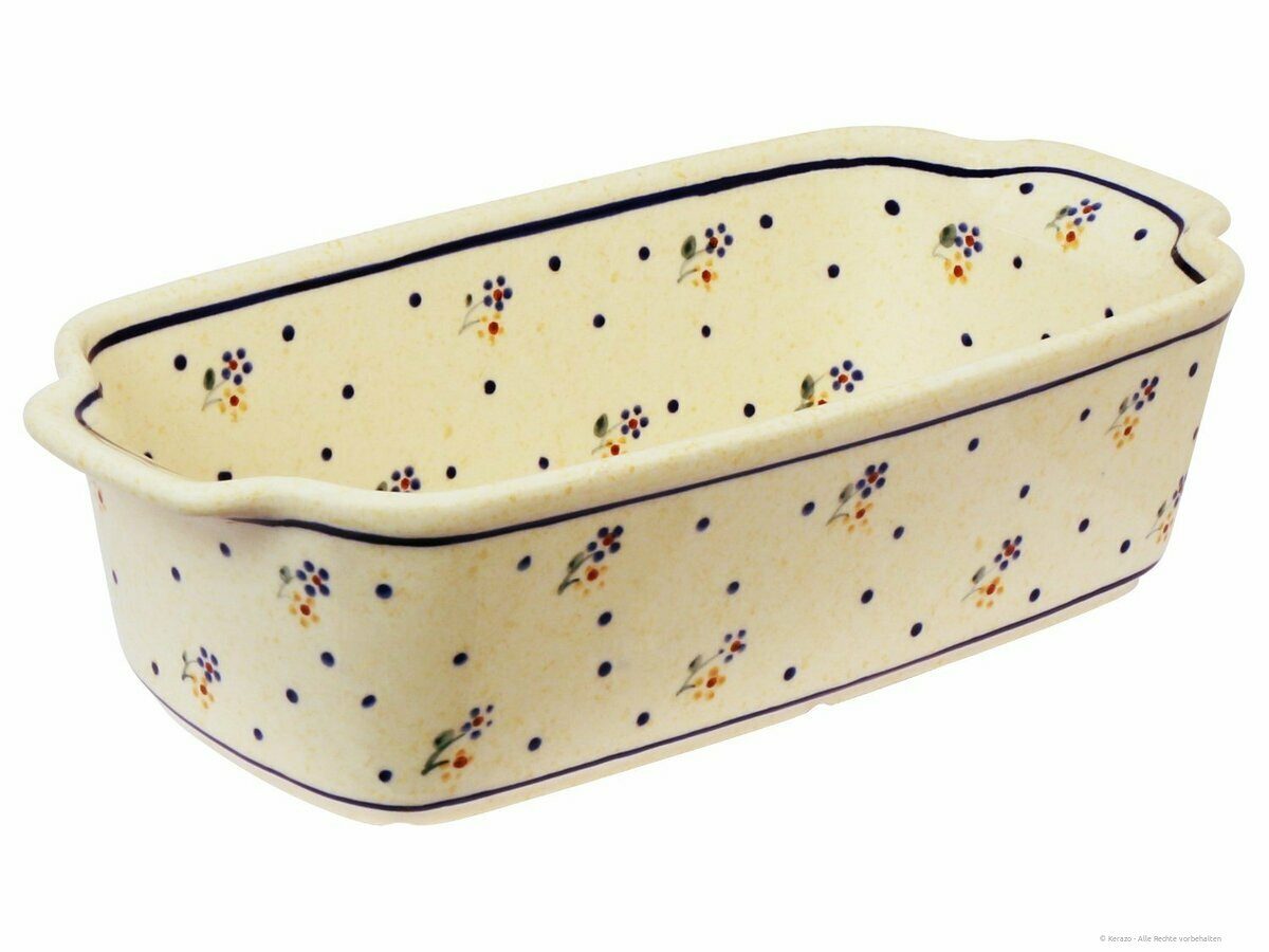 Bunzlauer Keramik Backform Bunzlauer Keramik 1L Auflaufform Brotform 26,5x12,5x7,2cm Dekor 111