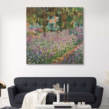Posterlounge Holzbild Claude Monet, Garten des Künstlers in Giverny, Wohnzimmer Malerei