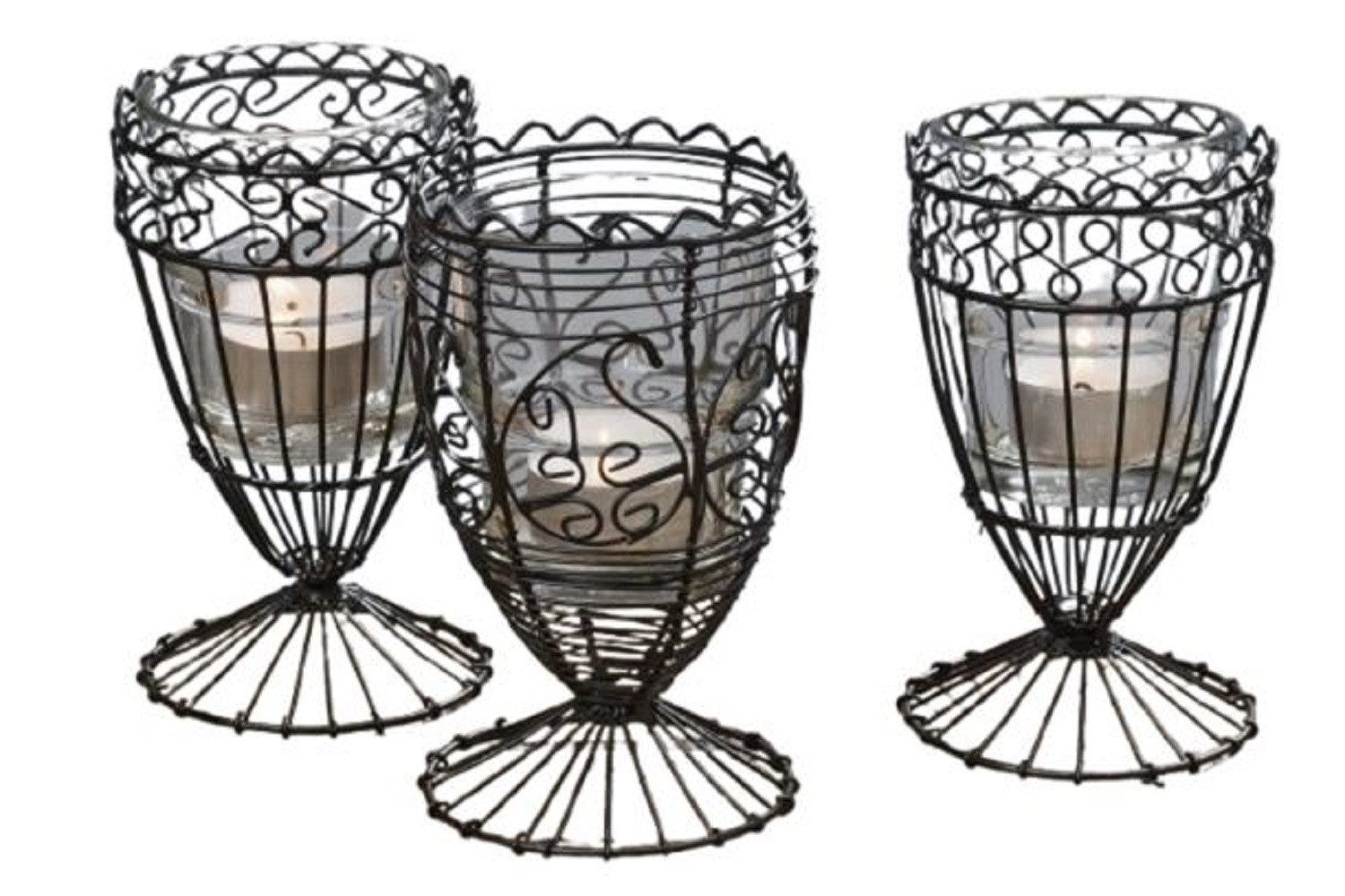 BOLTZE GRUPPE GmbH Windlicht Windlicht Evely Eisen schwarz 3 Motive H.14 Ø.8 cm Stückpreis