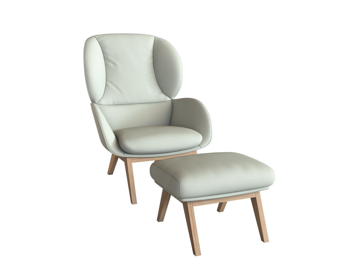 FLEXLUX Ohrensessel Adria, Stil & Komfort, organische Form, Fuß Eiche