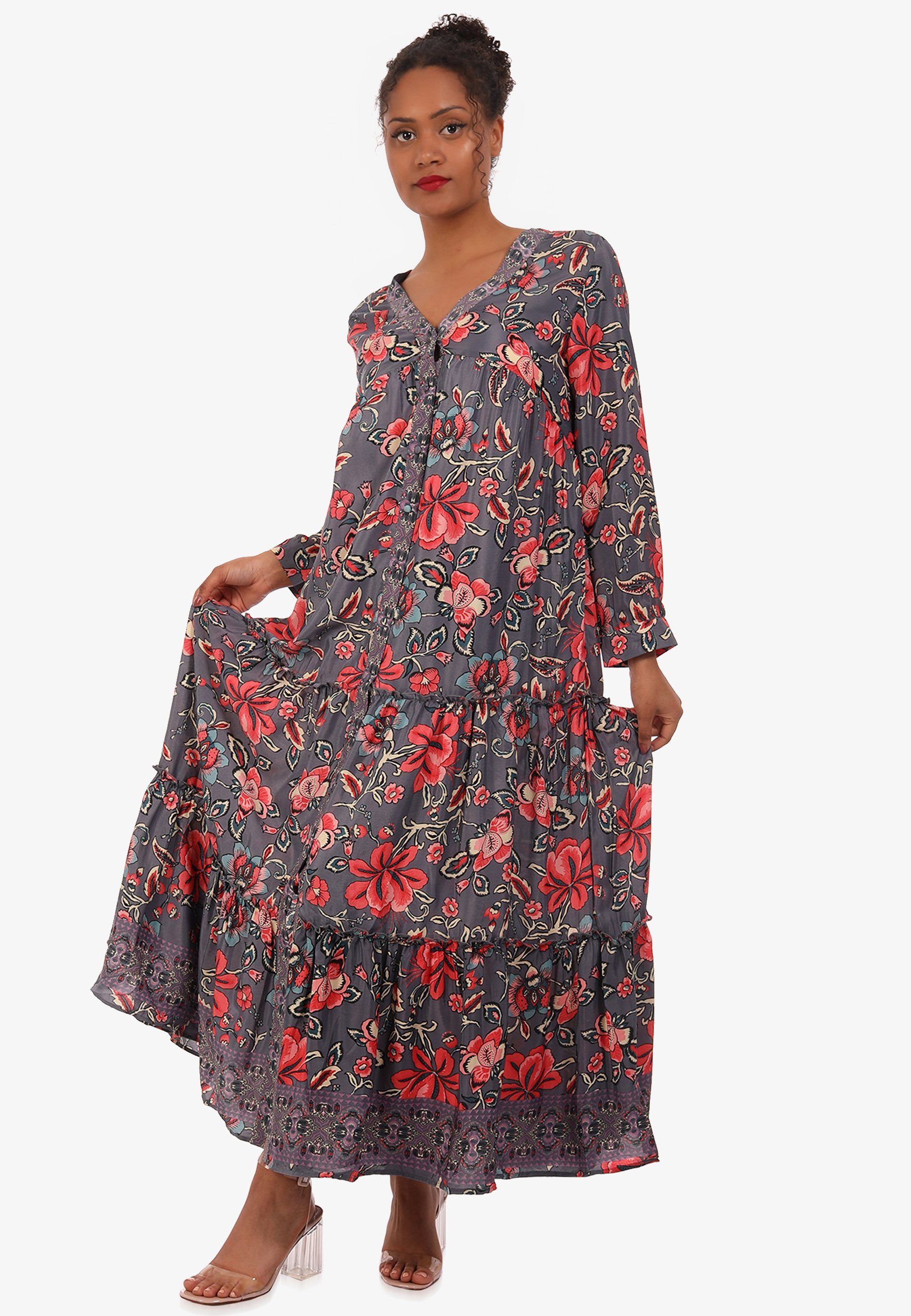 YC Fashion & Style Maxikleid Maxikleid Floral – Luftiges Sommerkleid mit V- günstig online kaufen