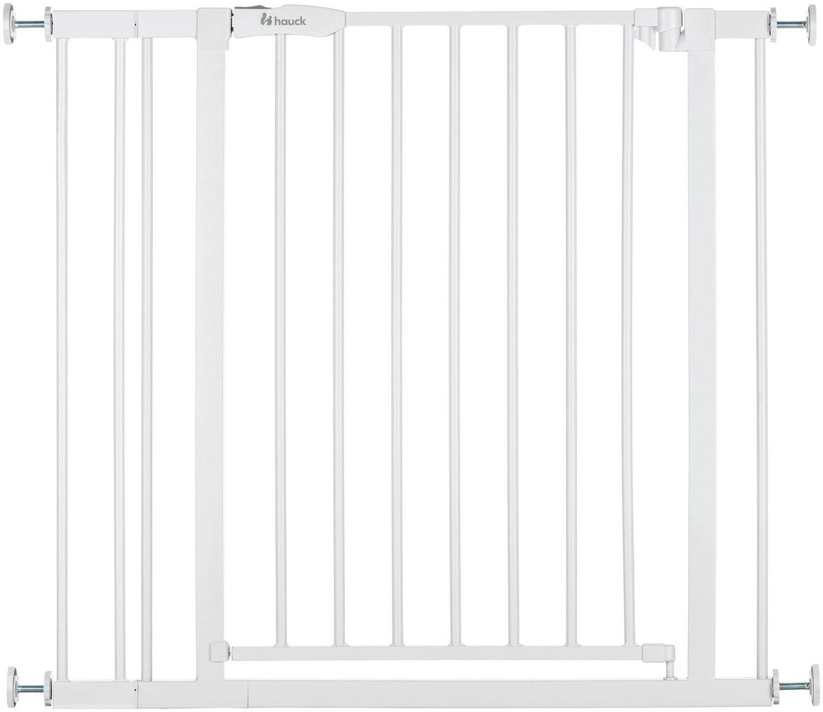 Hauck Türschutzgitter Open N Stop 2 Set inklusive Verlängerung 9 cm, White, auch als Treppenschutzgitter verwendbar; 84-89 cm