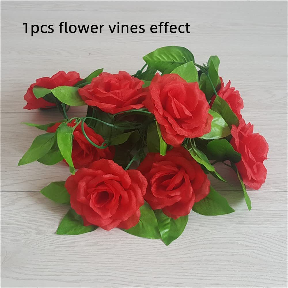 Kunstblumenstrauß 2 x 2.3m Künstlich Blumen Girlande Deko Kunstblumen Hängend, Coonoor, Blumenkette für Hochzeit Tischdeko Party Blumenwand Fahrrad
