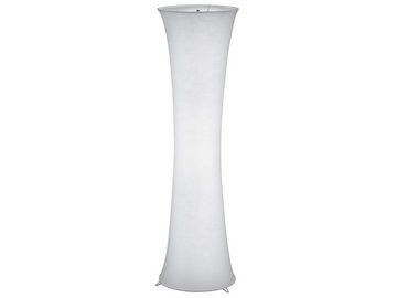 meineWunschleuchte LED Stehlampe, LED wechselbar, Warmweiß, stylische klein-e Lichtsäule Lampenschirm Stoff-lampe Weiß, Höhe 123cm