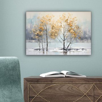 OneMillionCanvasses® Leinwandbild Winter - Bäume - Natur - Acryl - Kunst, (1 St), Wandbild Leinwandbilder, Aufhängefertig, Wanddeko, 30x20 cm