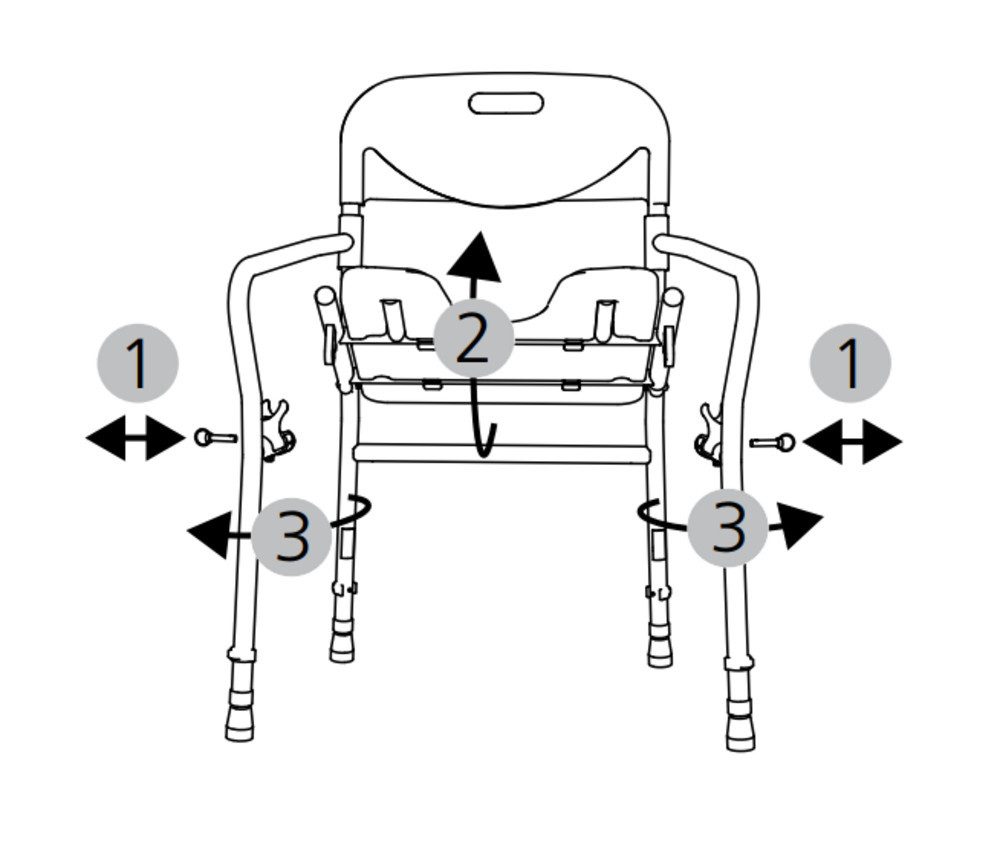 Dietz Group Duschstuhl Duschstuhl 9400-A, faltbar, Rutschfester und Höhenverstellbarer Duschstuhl