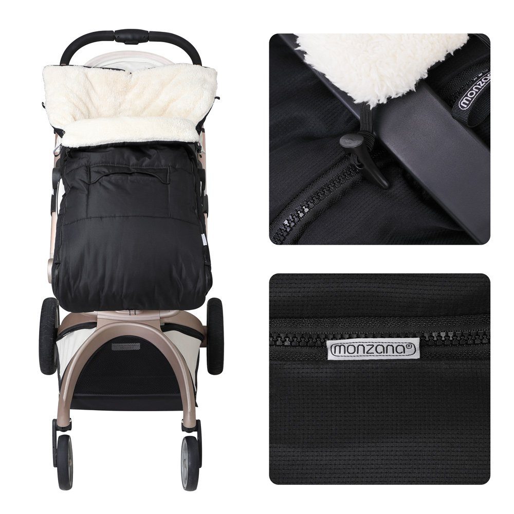 Monzana Baby Voetenzak - met Ritssluiting - Wasbaar 90 x 60 cm Zwart