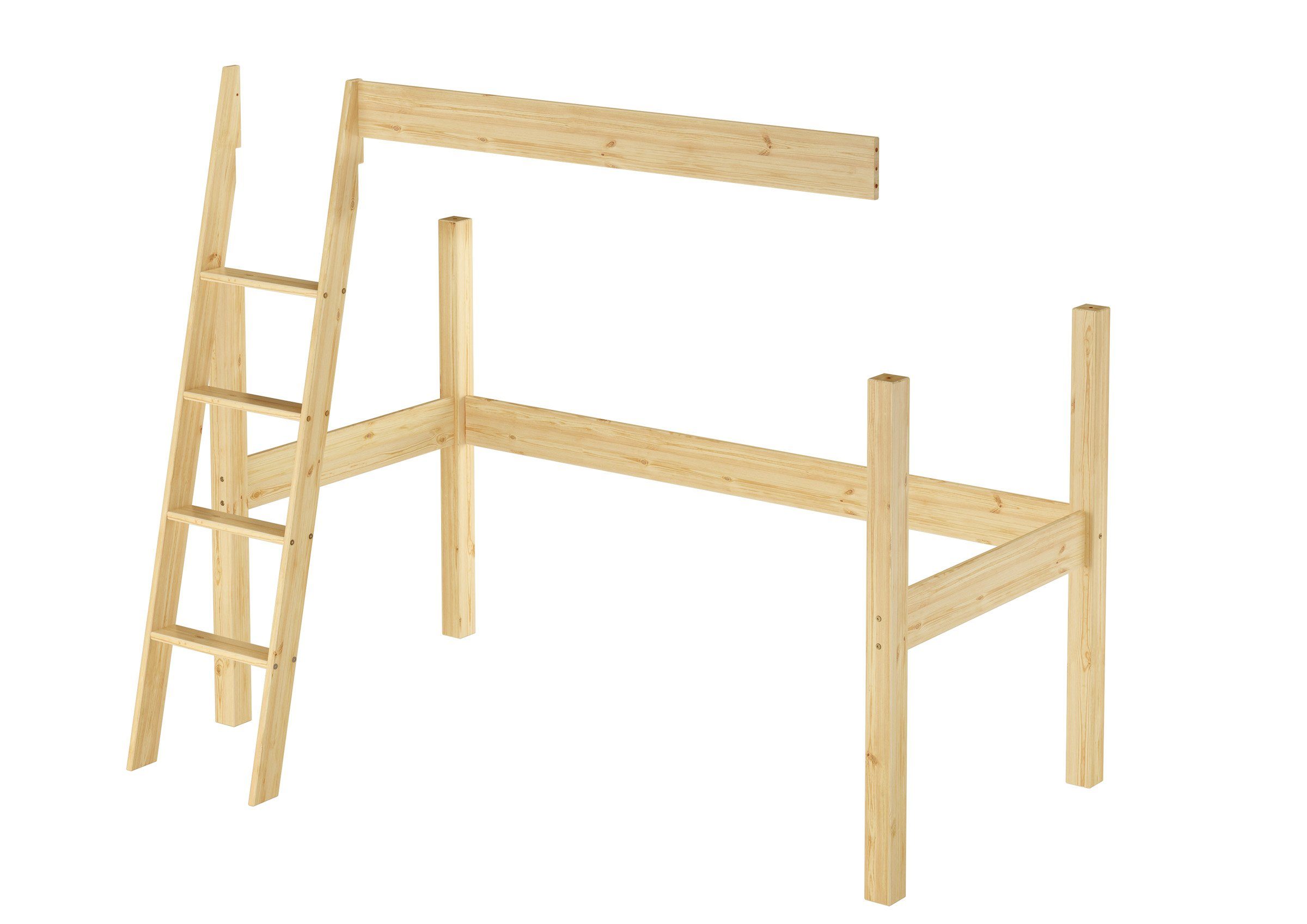 ERST-HOLZ Etagenbett Erhöhung für Einzelbett zum Hochbett Pfosten Leiter Sicherung