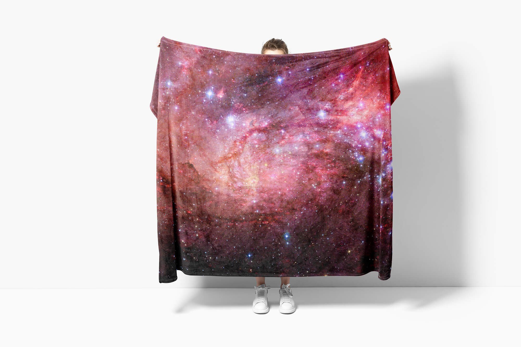 Handtuch Universum, Kuscheldecke mit Strandhandtuch Baumwolle-Polyester-Mix Art Handtücher (1-St), Sinus Handtuch Saunatuch Fotomotiv Galaxie