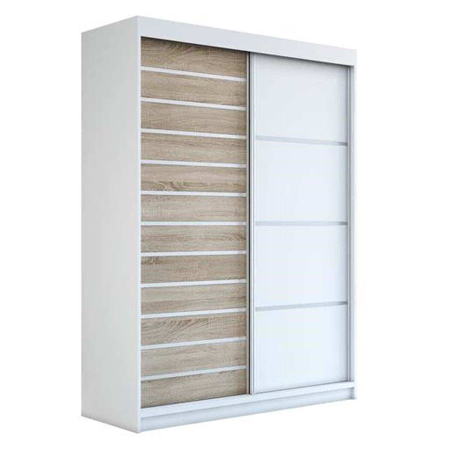 A&J MöbelLand Kleiderschrank Colin 120cm - Schwebetüren Mit Spiegel