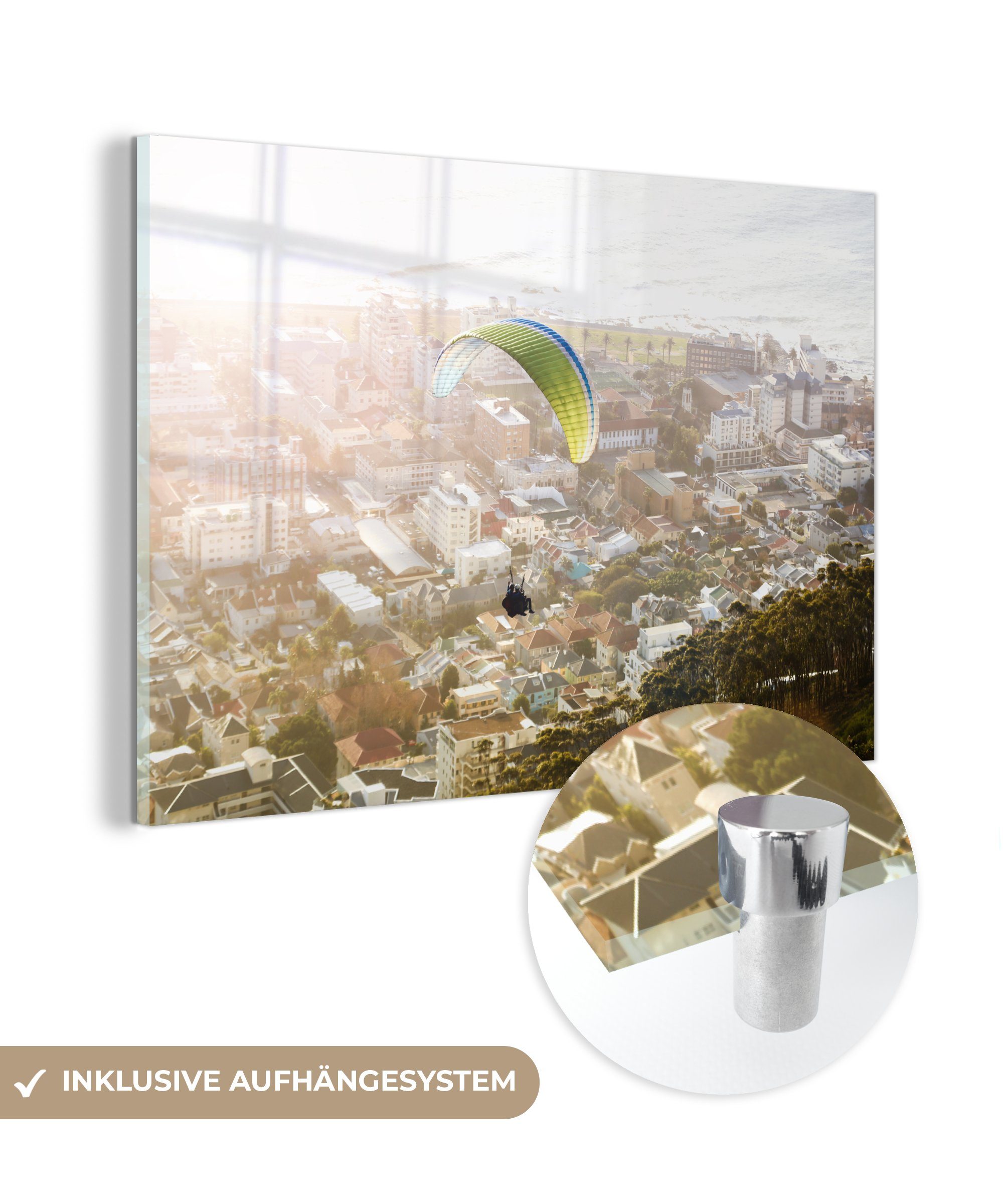 MuchoWow Acrylglasbild Entdecken Sie die Welt aus der Luft, (1 St), Acrylglasbilder Wohnzimmer & Schlafzimmer