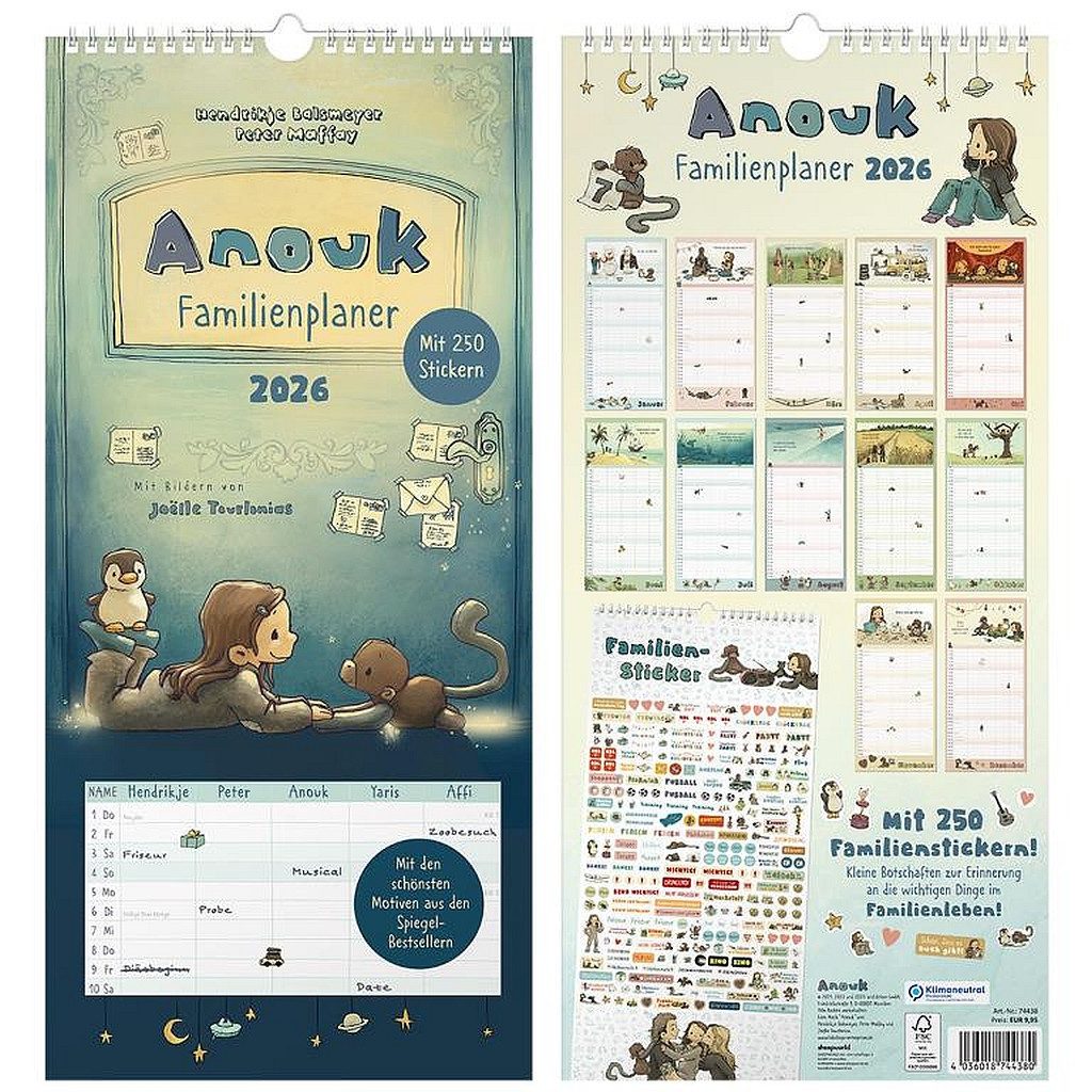 Sheepworld Familienkalender Familienplaner Familienkalender Wandkalender 2026 Sheepworld ANOUK