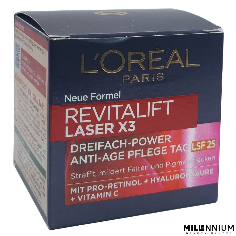 L'ORÉAL PARIS Anti-Aging-Creme Gesichtscreme Revitalift Laser X3 LSF 25 50ml