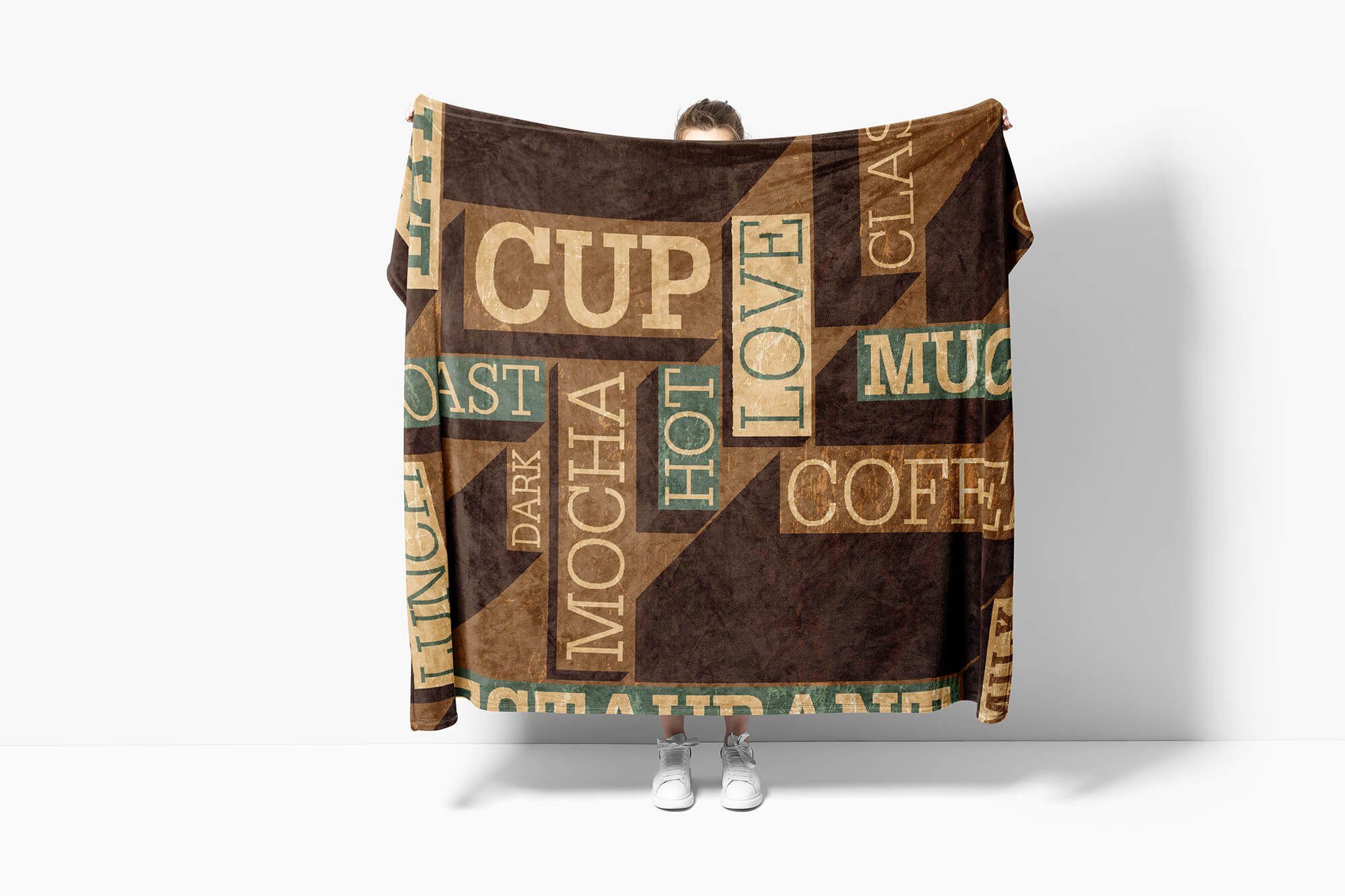 Sinus Art Handtücher Handtuch Fotomotiv Coffee Cup, Baumwolle-Polyester-Mix Kuscheldecke Strandhandtuch mit (1-St), Saunatuch Love Handtuch