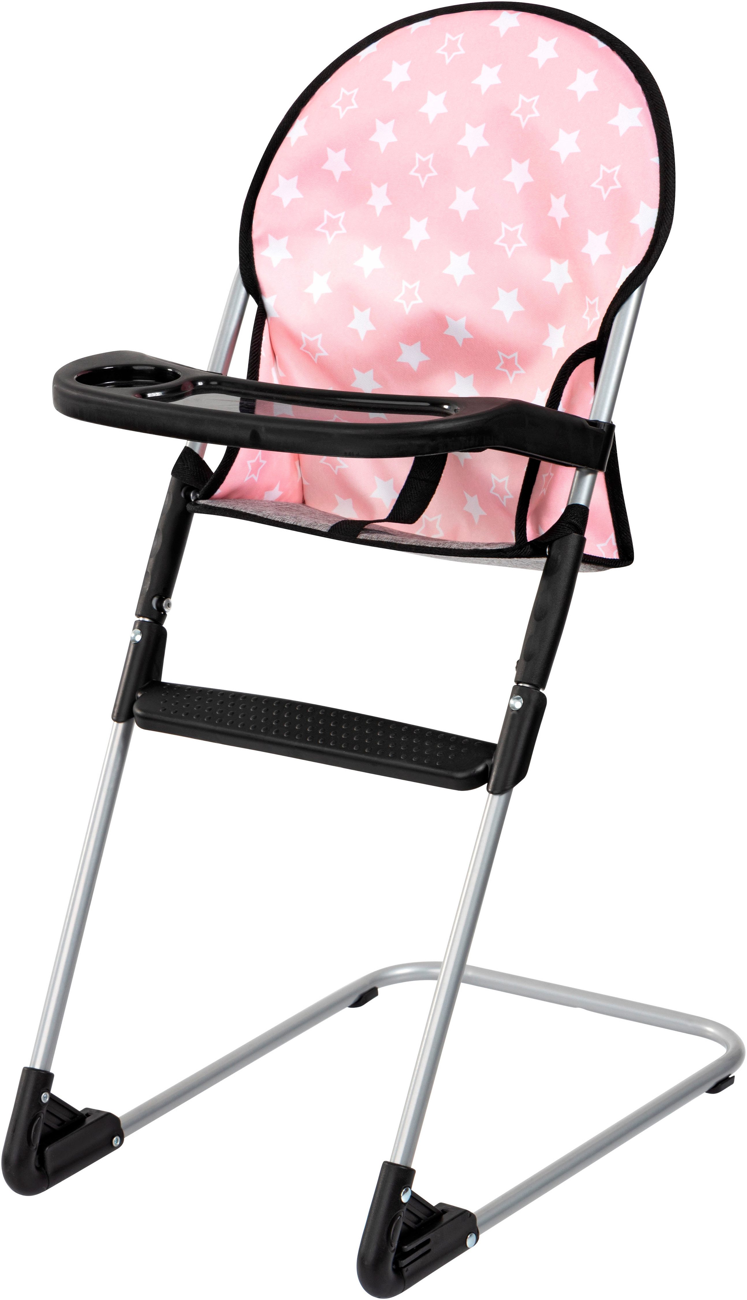 Bayer Puppenwagen Cosy Set, rosa, mit Puppenhochstuhl und Wickeltasche