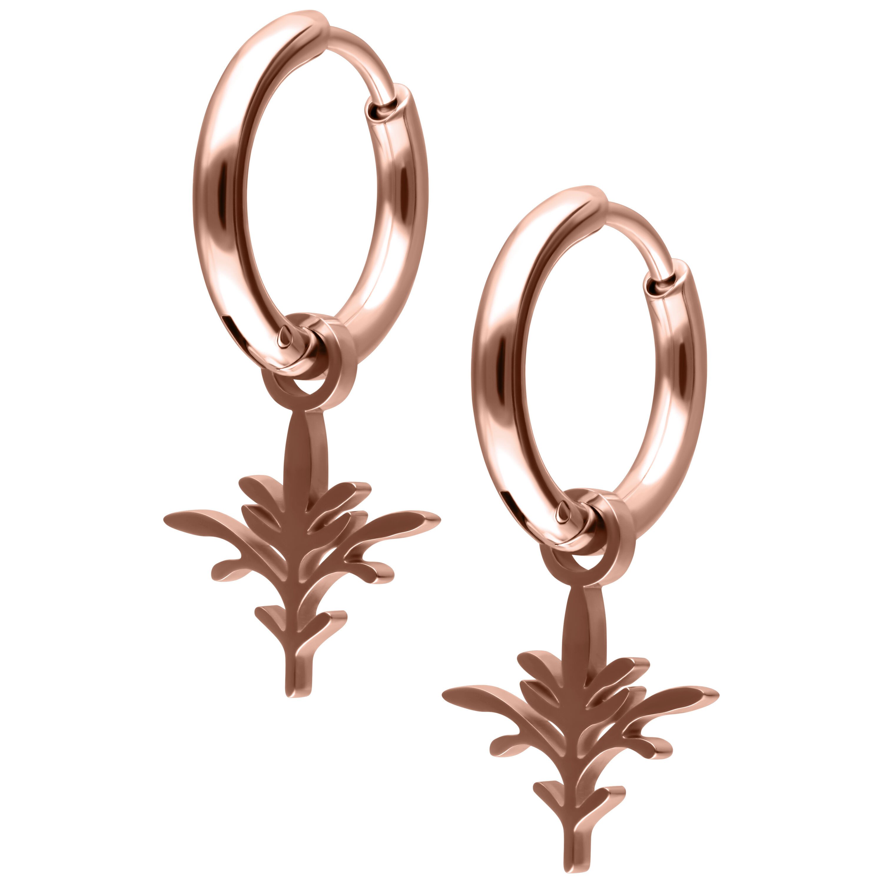 Paar Ohrhänger Mini Branch Hoops Pair - Roségold