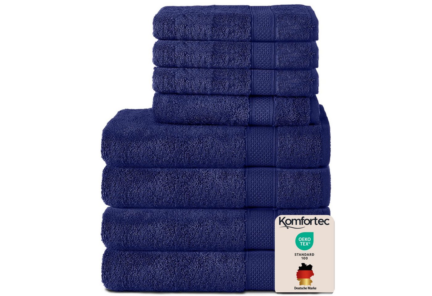 Komfortec Handtuch Set aus 100% Baumwolle, 4 Handtücher 50x100 cm und 4 Badetücher 70x140 cm, Frottee (Packung, 8-St), Duschtücher & Badehandtuch, Weich, Towel, Groß